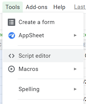 Tools > Script Editor
